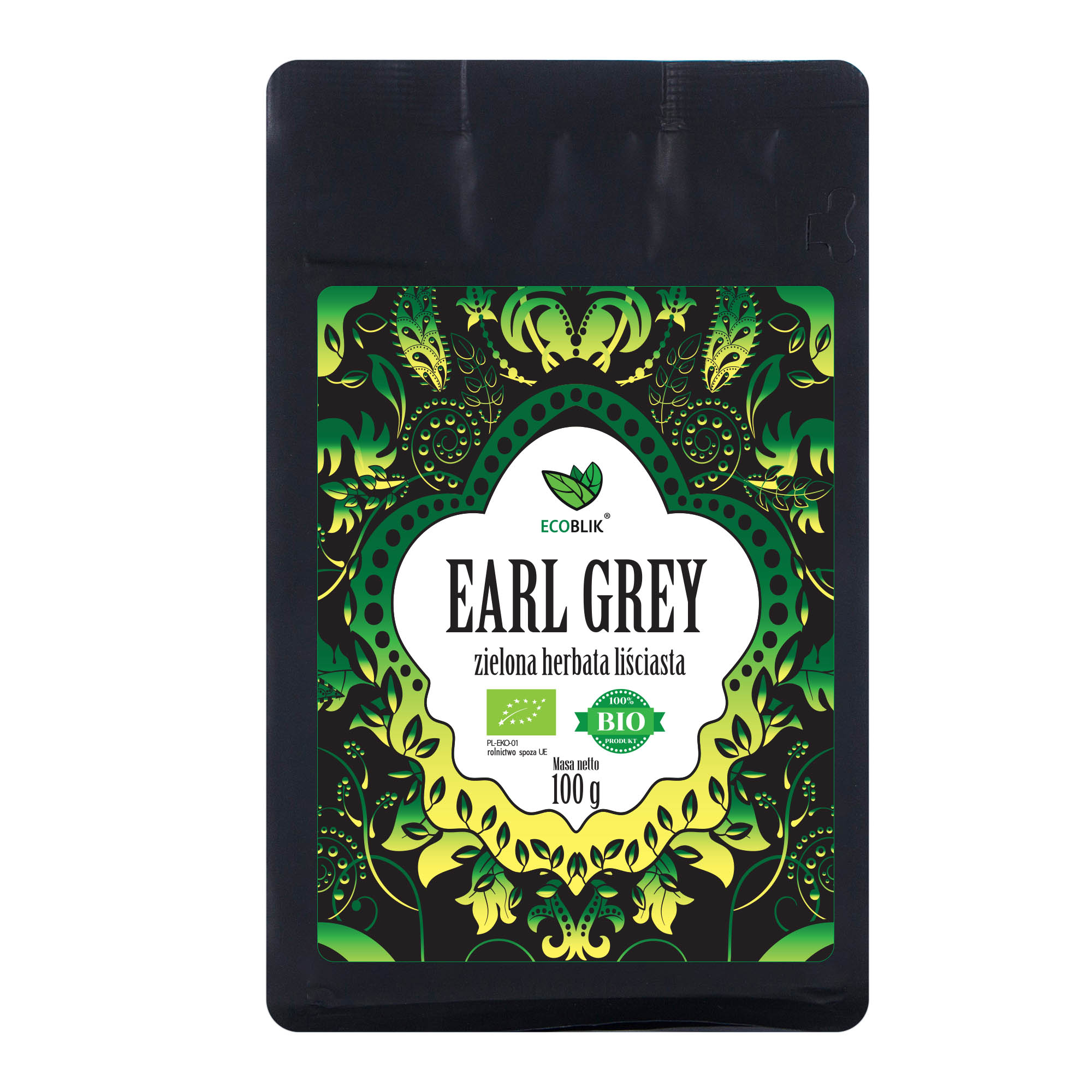 Herbata zielona Earl Grey liściasta BIO – Ecoblik
